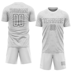 Custom White Steel Uniform Shape Geometric Sublimation Gray Jersey Sports Soccer