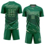 Kelly Soccer Jersey Lines Cream Custom Green Uniform Sports Sublimation Kelly Soccer Jersey Lines Cream Custom Green Uniform Sports Sublimation