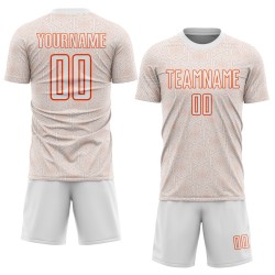 Uniform Sports Sublimation Custom Jersey Shape Orange Geometric White Soccer