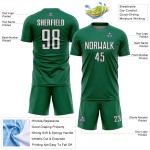 Jersey Shape Sublimation Uniform Green Geometric Soccer Kelly White-Black Custom Sports