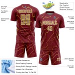 Jersey Sports Uniform Lightning Gold-White Soccer Custom Crimson Sublimation Old