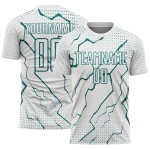 Sublimation Sports Uniform Jersey White Custom Soccer Lightning Teal Sublimation Sports Uniform Jersey White Custom Soccer Lightning Teal
