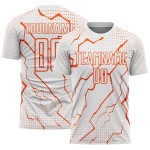 Orange Sublimation Jersey Custom White Soccer Lightning Uniform Sports Orange Sublimation Jersey Custom White Soccer Lightning Uniform Sports
