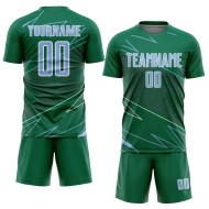Blue-White Sports Light Sublimation Soccer Lines Green Uniform Kelly Jersey Custom