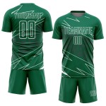 Green Sublimation Uniform White Jersey Sports Custom Lines Kelly Soccer