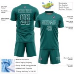 Sublimation Geometric Shape Jersey White Sports Soccer Teal Custom Uniform