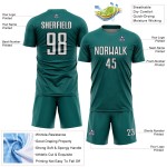Sports Jersey Sublimation Shape White-Black Custom Soccer Uniform Teal Geometric
