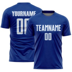 Soccer Geometric Sports Blue Custom Royal Shape White-Light Sublimation Uniform Jersey