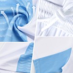 Custom Geometric Teal Jersey Navy-White Soccer Sports Shape Sublimation Uniform