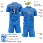 Powder Sports Custom Shape Uniform Soccer Sublimation Geometric Jersey Blue Navy-White