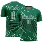 Green Sublimation Uniform White Jersey Sports Custom Lines Kelly Soccer